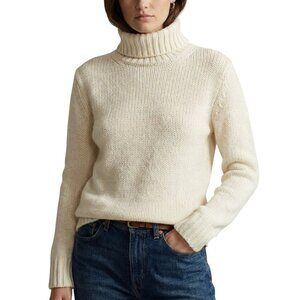 Ralph Lauren Purple Label 100% Cashmere Chunky Turtleneck Sweater Ivory M